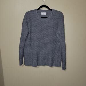 Old Navy Woman's M Gray Waffle Weave Sweater‎ Long Sleeve Tunic Length